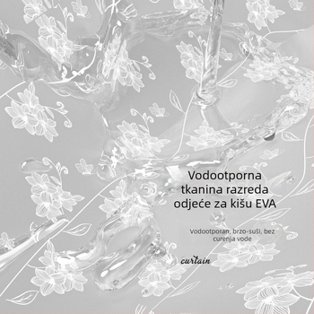 EVA debela zavjesa za tuširanje s nježnim cvjetnim motivom, moderna minimalistička kupaonica