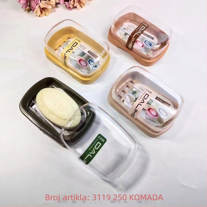 Lemi plastična dvostruka kutija za sapun s bezšavnim kukom za kupaonicu, 240–250 komada