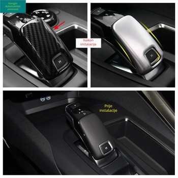 Okvir ručice mjenjača za unutarnju modifikaciju — Kang Jin, ABS plastika, porijeklo: Wenzhou, kompatibilno s Peugeot 3008/5008 (2017-2023)