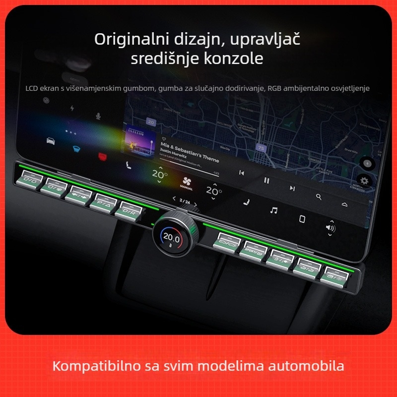 Dodatak – fizički gumb za središnju konzolu Tesle Model Y/3 (2017–2020), model TZW-19, plastika