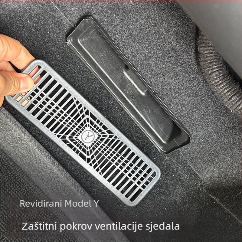 Tesla Model Y 2025 Obnovljeno izdanje – zaštitni poklopac donjeg izlaza zraka sjedala (plastika, model HXYG)