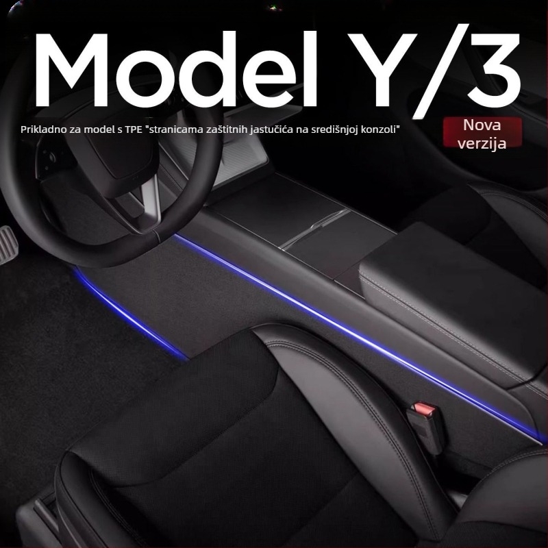 Zaštitna podloga za bočne ploče središnje konzole za Tesla Model 3/Y, PP materijal, ugradnja ljepilom, dodatak unutarnjoj modifikaciji