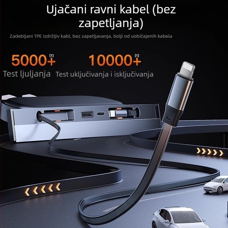 Tesla Model Y središnja konzola USB 3.0 punjački adapter kabel, ABS, model Tz00102, Snap-on ugradnja