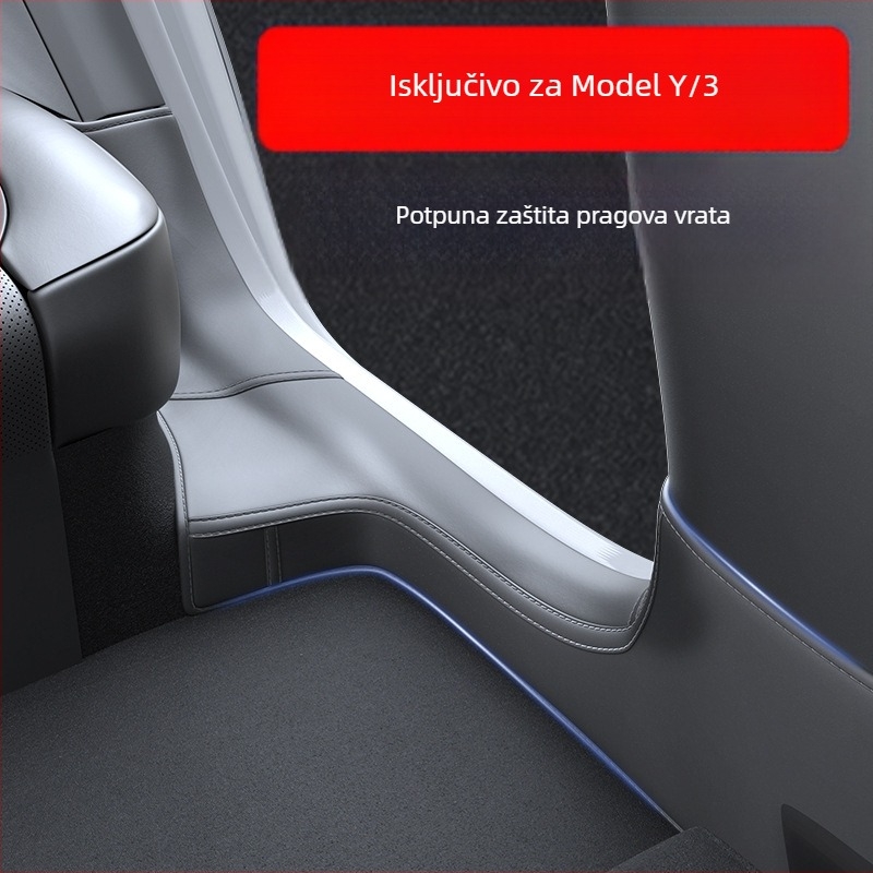 n3 Kožni zaštitnik praga stražnjih vrata za Tesla Model Y/Model 3 (Nova Verzija) – jastučić protiv udaraca i kutna zaštita
