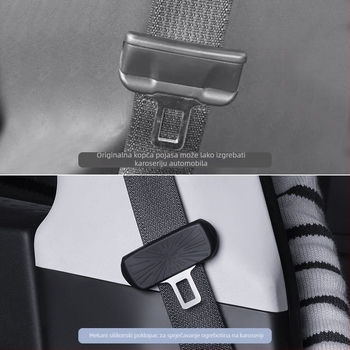 Silikonska zaštitna kapica za glavu pojasa Tesla Model 3/Y, snap-on ugradnja, model TSL1661, mogućnost tiskanja logotipa, bočna strana automobila