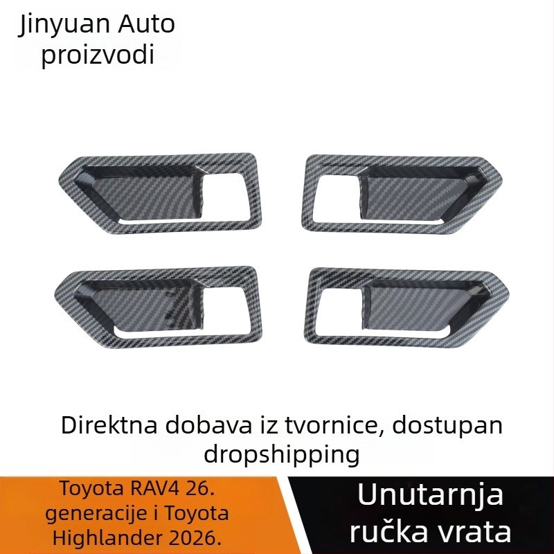 Dekorativni pokrov unutarnje ručice vrata (ABS) za 26. generaciju RAV4 Rongfang/Velanda, ljepilo za montažu