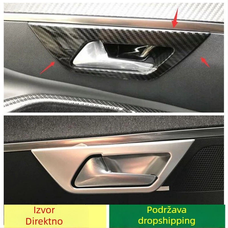 Unutarnji okvir ručice vrata za Peugeot 4008/5008 (2017–2023), ABS materijal, Kang Jin, završna obrada: ABS plating ili uzorak karbonskih vlakana