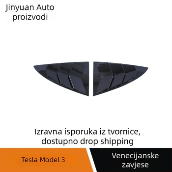 Tesla Model 3 Stražnja trokutasta dekorativna pločica za stražnje staklo - ABS plast, Vanjski dodatak, Marka Today's Source