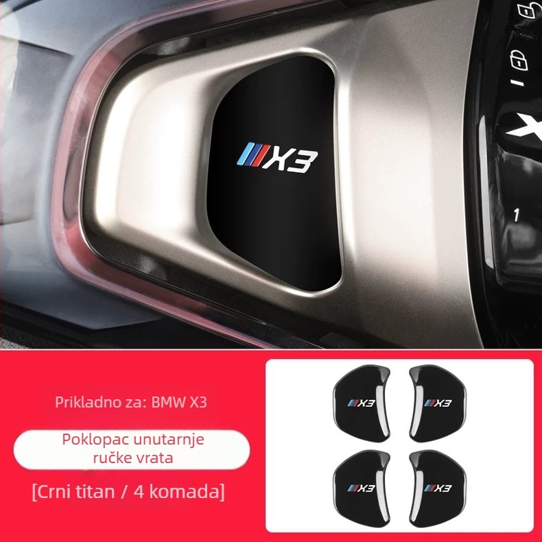 BMW X3 unutarnja zaštitna naljepnica za kućicu kvake na vratima, nehrđajući čelik, model tn-521, ljepilo za montažu, pogodno za unutarnji panel vrata
