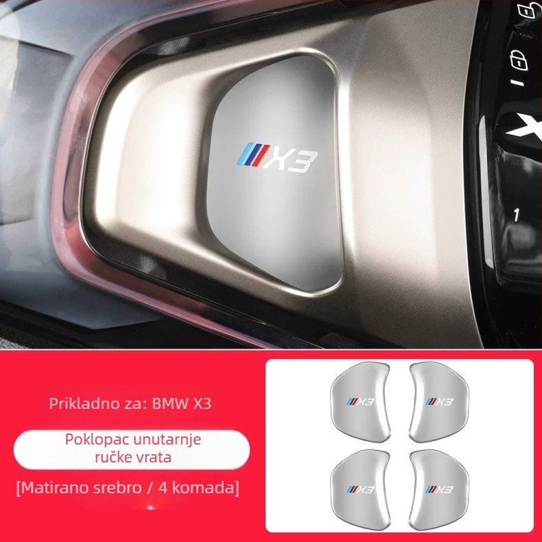 BMW X3 unutarnja zaštitna naljepnica za kućicu kvake na vratima, nehrđajući čelik, model tn-521, ljepilo za montažu, pogodno za unutarnji panel vrata