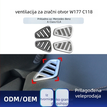 AMP-Z ABS dekorativni panel za izlaz zraka na ploči instrumenata Mercedes-Benz A-Class/CLA (W177/C118) – bez loga, prilagodljiv