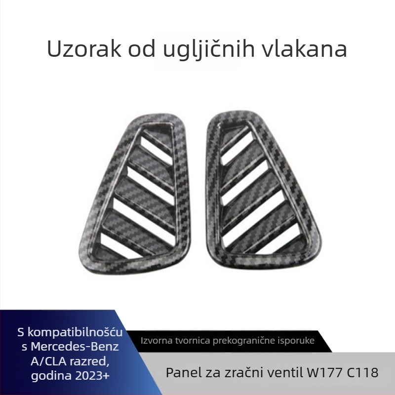 AMP-Z ABS dekorativni panel za izlaz zraka na ploči instrumenata Mercedes-Benz A-Class/CLA (W177/C118) – bez loga, prilagodljiv