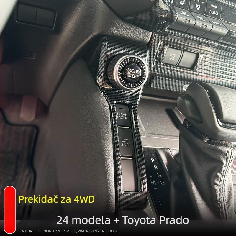 Unutarnje ukrasne naljepnice za tipke LC250 24 Toyota Prado 4WD – ABS materijal, bez logotipa