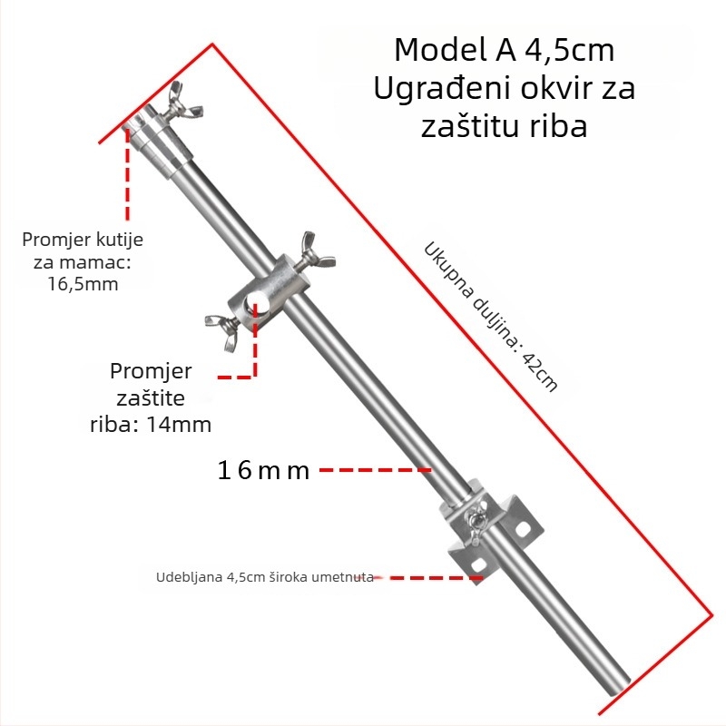 Flying – držač posude za mamac od nehrđajućeg čelika i aluminij s kliznim držačem – 2-u-1 zaštita za ribarsku platformu