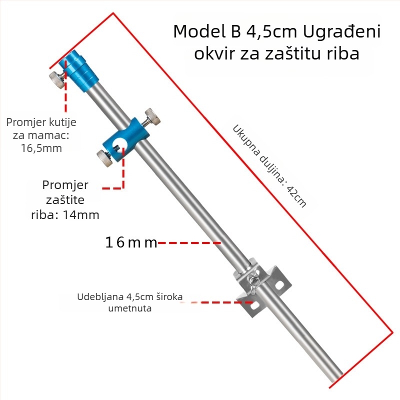 Flying – držač posude za mamac od nehrđajućeg čelika i aluminij s kliznim držačem – 2-u-1 zaštita za ribarsku platformu