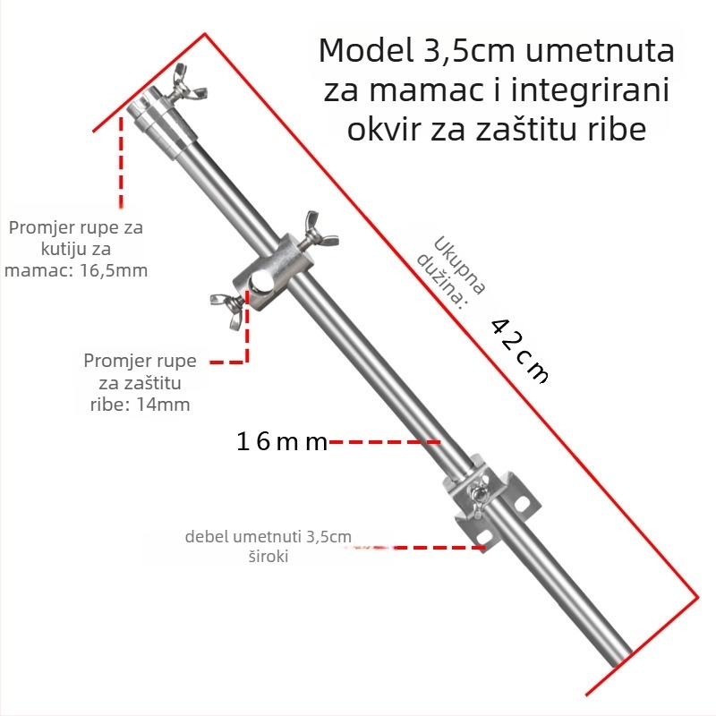 Flying – držač posude za mamac od nehrđajućeg čelika i aluminij s kliznim držačem – 2-u-1 zaštita za ribarsku platformu