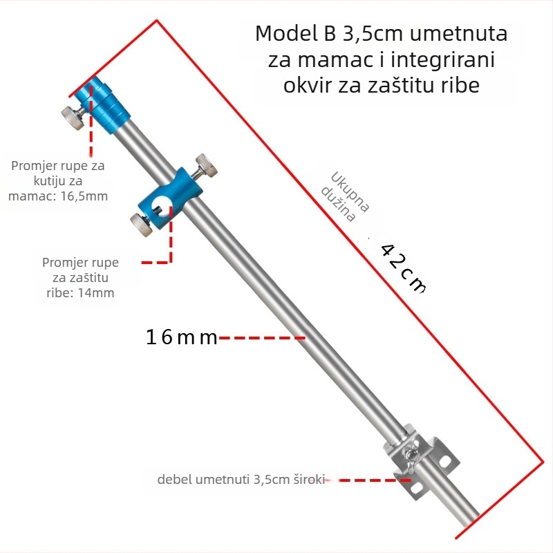 Flying – držač posude za mamac od nehrđajućeg čelika i aluminij s kliznim držačem – 2-u-1 zaštita za ribarsku platformu