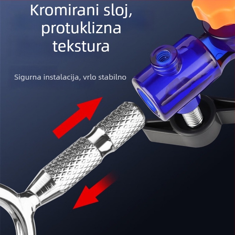Menda držač štapova – ojačani morski držač s automatskim zaključavanjem, dvostruka namjena, materijal: visokou elastična gumena traka; rotacija u više smjerova: Ne; sklapanje: Ne