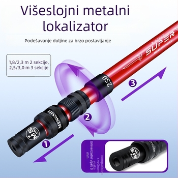 Fort Karbonska podrška za štap — fiksna rotacija, nije sklopiva, Weihai Fierce Fishing Gear marka