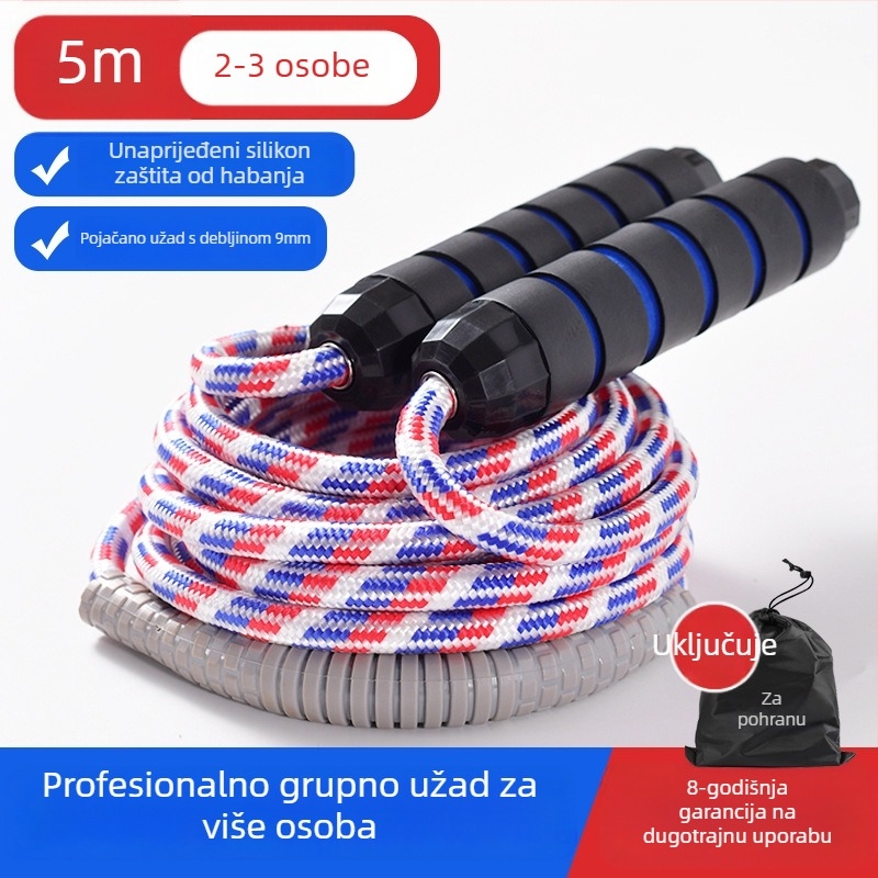 Grupno užet za preskakanje s dugačkim užetom za više sudionika, dizajnirano za grupna natjecanja; pogodno za fitness i školske sportove