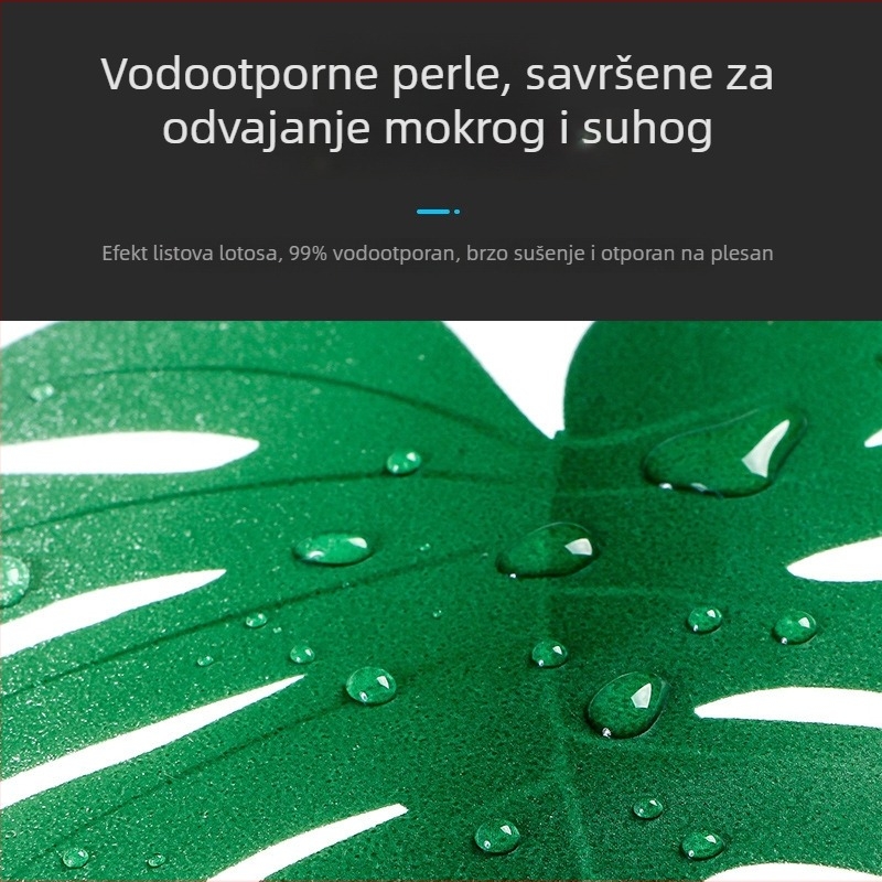 Mai Li PEVA zavjesa za tuširanje u kupaonici, PEVA materijal, uzorak zelenih listova, pastoralni stil, prilagodljiva obrada