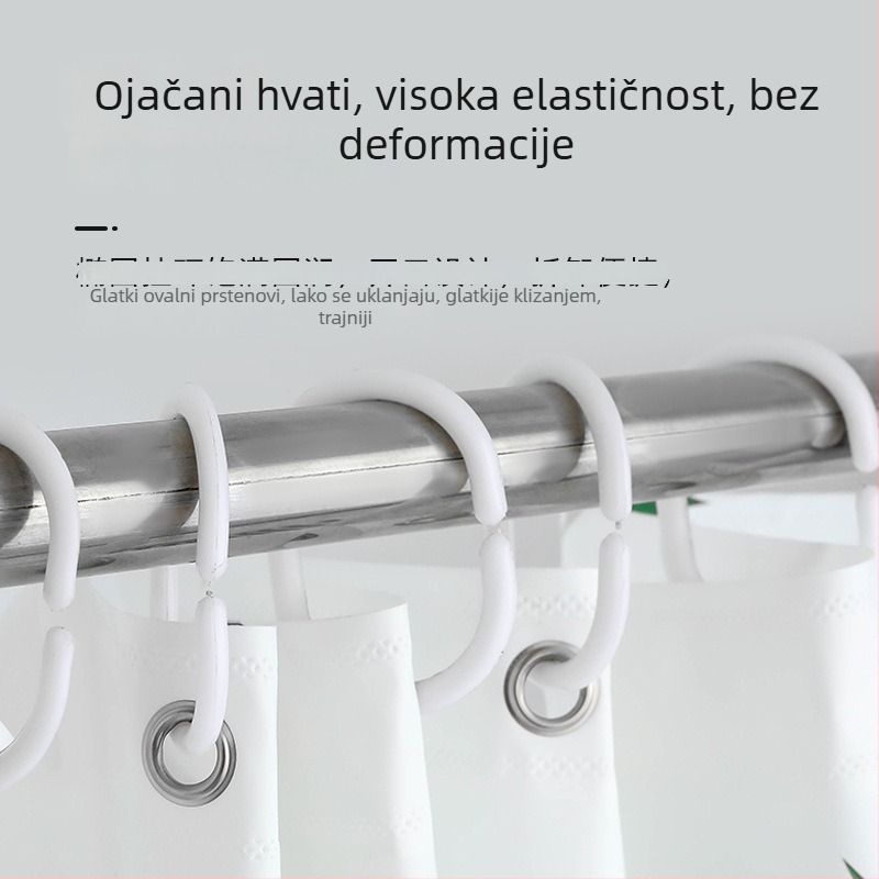 Mai Li PEVA zavjesa za tuširanje u kupaonici, PEVA materijal, uzorak zelenih listova, pastoralni stil, prilagodljiva obrada