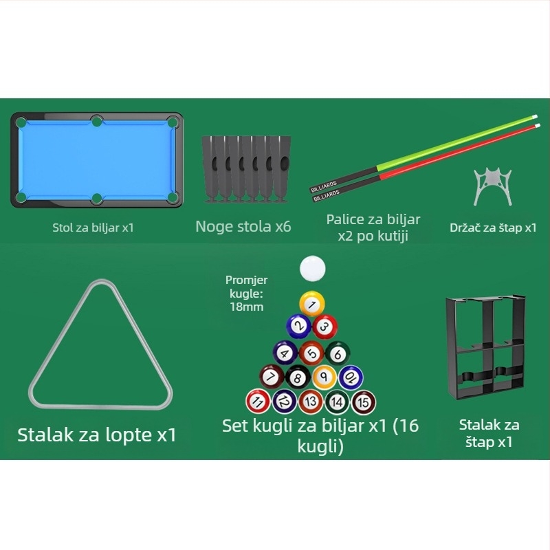 Jiabang Mini stolni biliard za djecu – Plastična konstrukcija, pogodno za djecu 4–6 godina, Obiteljska upotreba