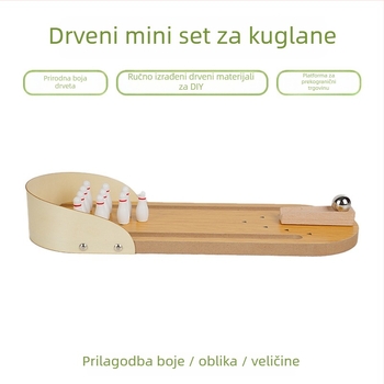 Drvena edukativna igračka za djecu od 4 do 6 godina, potiče koordinaciju ruke i oka, interaktivna stolna igra bowling