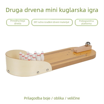 Drvena edukativna igračka za djecu od 4 do 6 godina, potiče koordinaciju ruke i oka, interaktivna stolna igra bowling