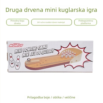 Drvena edukativna igračka za djecu od 4 do 6 godina, potiče koordinaciju ruke i oka, interaktivna stolna igra bowling