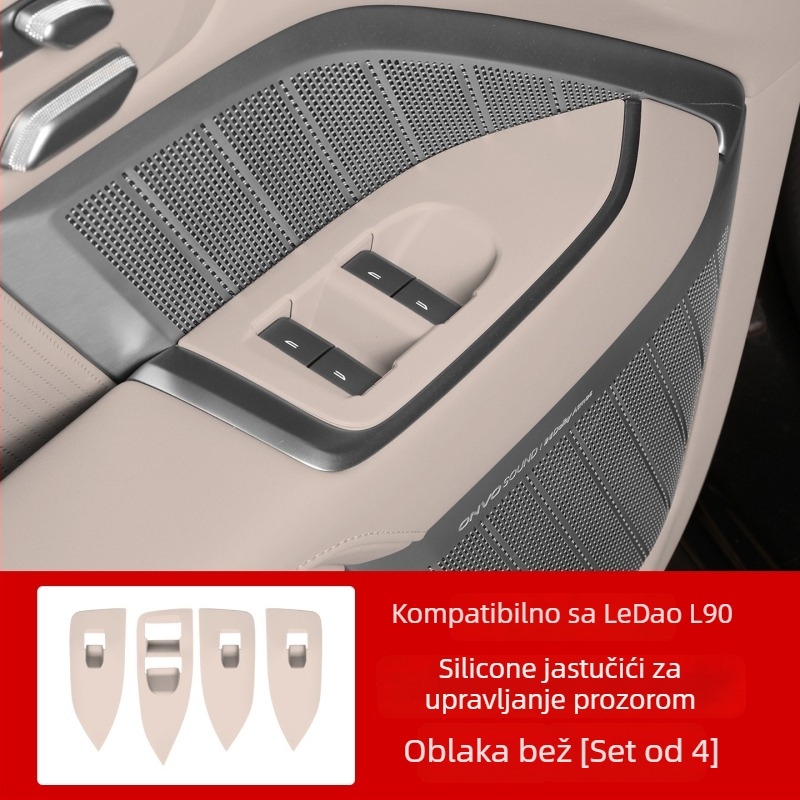 Silikonska podloška za Ledao L90 gumb za podizanje prozora, unutarnji auto dodatak, model Ledao L90 lifting switch, materijal: smola/PP