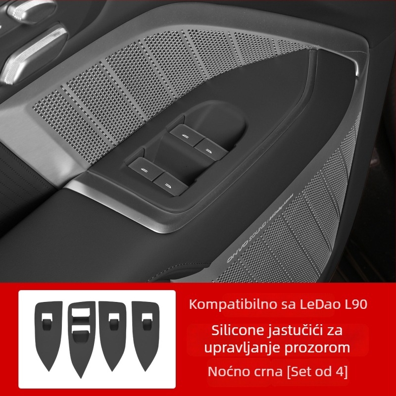 Silikonska podloška za Ledao L90 gumb za podizanje prozora, unutarnji auto dodatak, model Ledao L90 lifting switch, materijal: smola/PP
