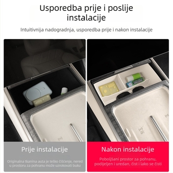 Ledao L90 silikon protuklizna podloga za središnji pretinac za pohranu – dodaci za unutrašnjost automobila