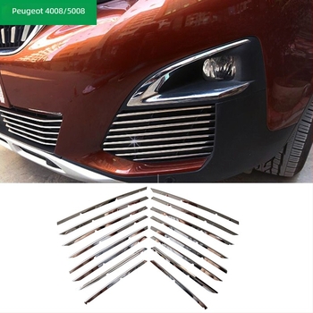 Dekorativni srednji gril rešetka za Peugeot – nehrđajući čelik, marka Decorative Wing, kompatibilno s 4008/4008GT/5008GT, bez logotipa