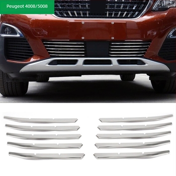 Dekorativni srednji gril rešetka za Peugeot – nehrđajući čelik, marka Decorative Wing, kompatibilno s 4008/4008GT/5008GT, bez logotipa
