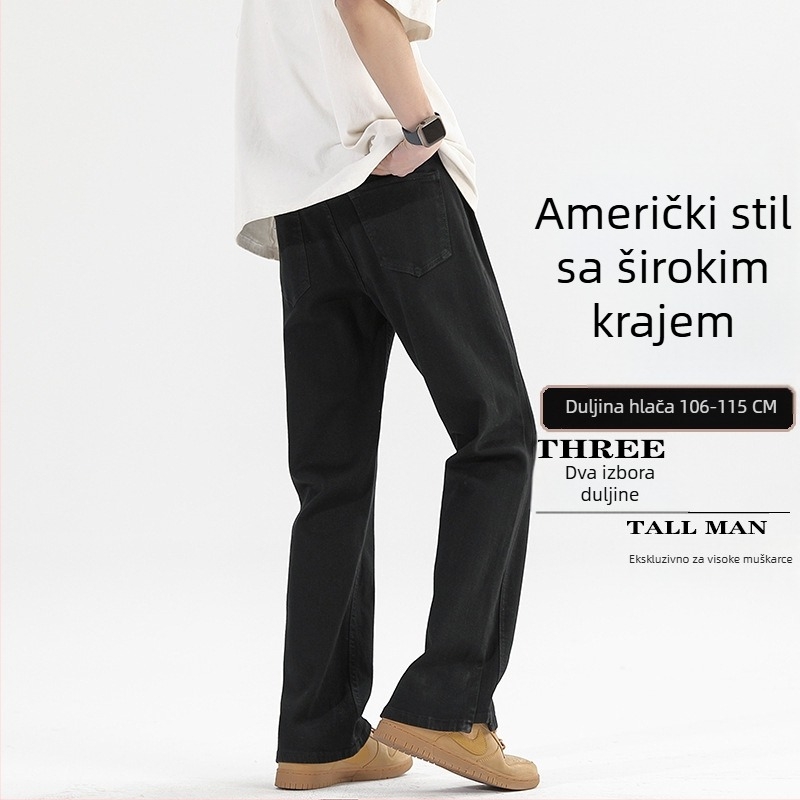 Traperice s blagim širenjem nogavica, srednji pojas, izblijedjeli pamučni denim, zatvarač, ukrasni džepovi