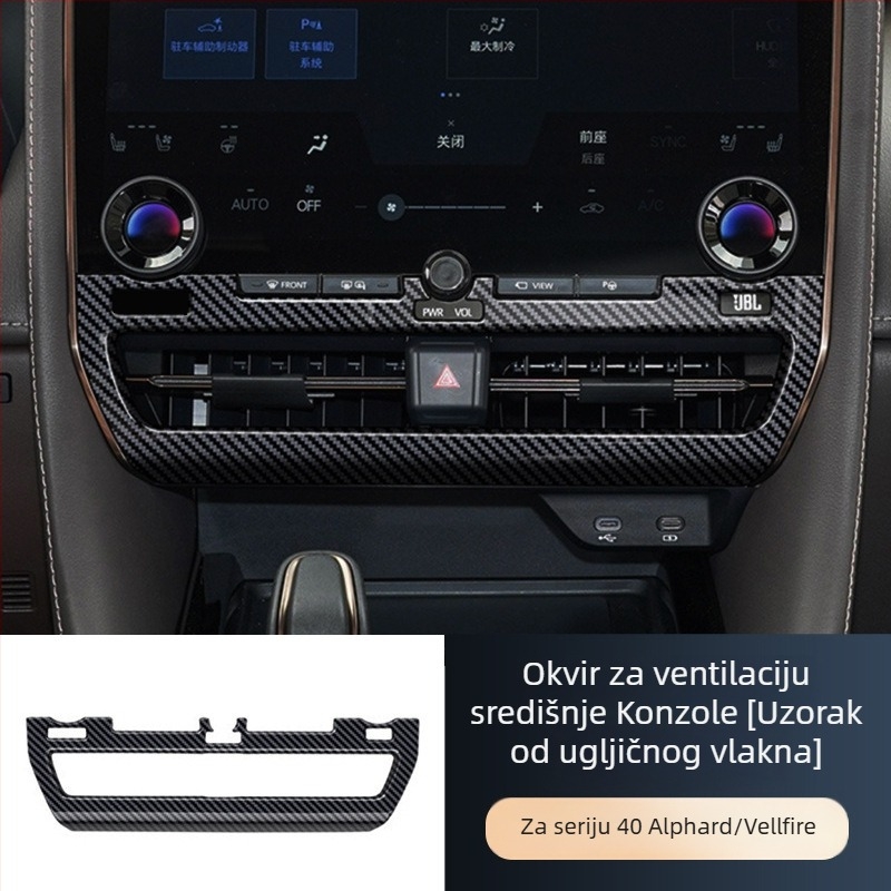 Okvir središnjeg izlaza zraka ALF40 za Toyota Alphard/Vellfire – Le Huo, ABS plating, Guangzhou, prilagođena obrada