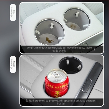 Silikonski pokrov držača čaše u središnjoj konzoli za Xpeng X9 – snap-on ugradnja