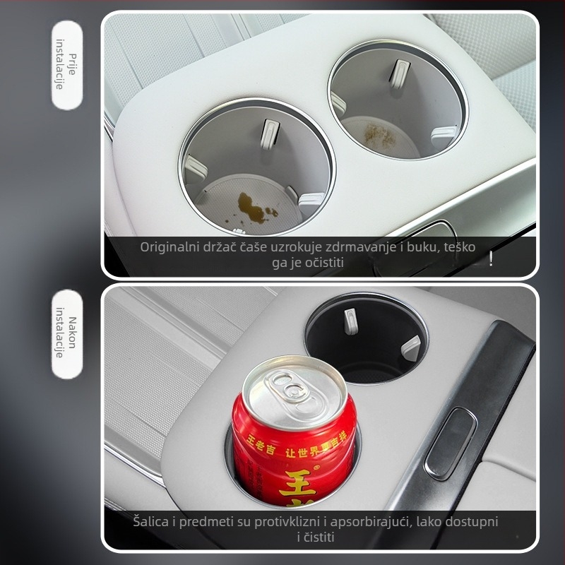 Silikonski pokrov držača čaše u središnjoj konzoli za Xpeng X9 – snap-on ugradnja