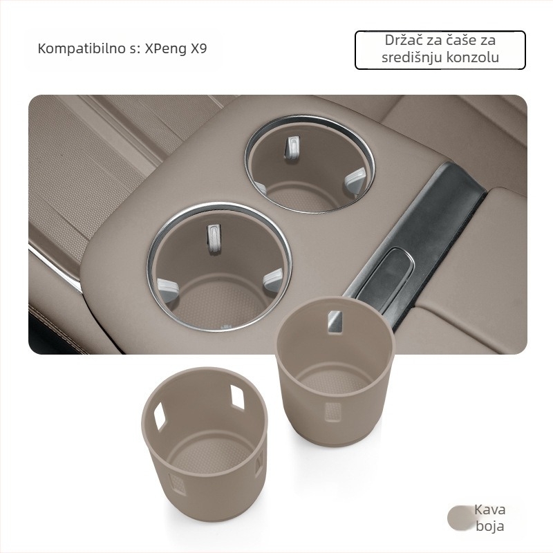 Silikonski pokrov držača čaše u središnjoj konzoli za Xpeng X9 – snap-on ugradnja