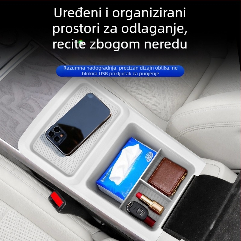 Silikonska kutija za središnju konzolu — potpuno prekrivanje naslona za ruku, klik ugradnja, Zeekr 9X