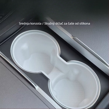 Ograničivač držača za čaše u središnjoj konzoli za Tesla Model Y i Model 3, dodatak za unutarnji odjeljak za pohranu, materijal plastika, montaža ljepilom.
