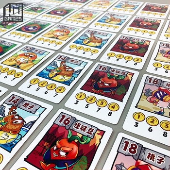 Kartično društveno igranje s temom graha i financijskim upravljanjem, multiplayer obiteljska zabava; papirnati dijelovi, pakiranje u vrećici; za 14+, potiče intelektualni razvoj i ručne vještine