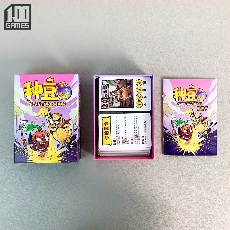 Kartično društveno igranje s temom graha i financijskim upravljanjem, multiplayer obiteljska zabava; papirnati dijelovi, pakiranje u vrećici; za 14+, potiče intelektualni razvoj i ručne vještine