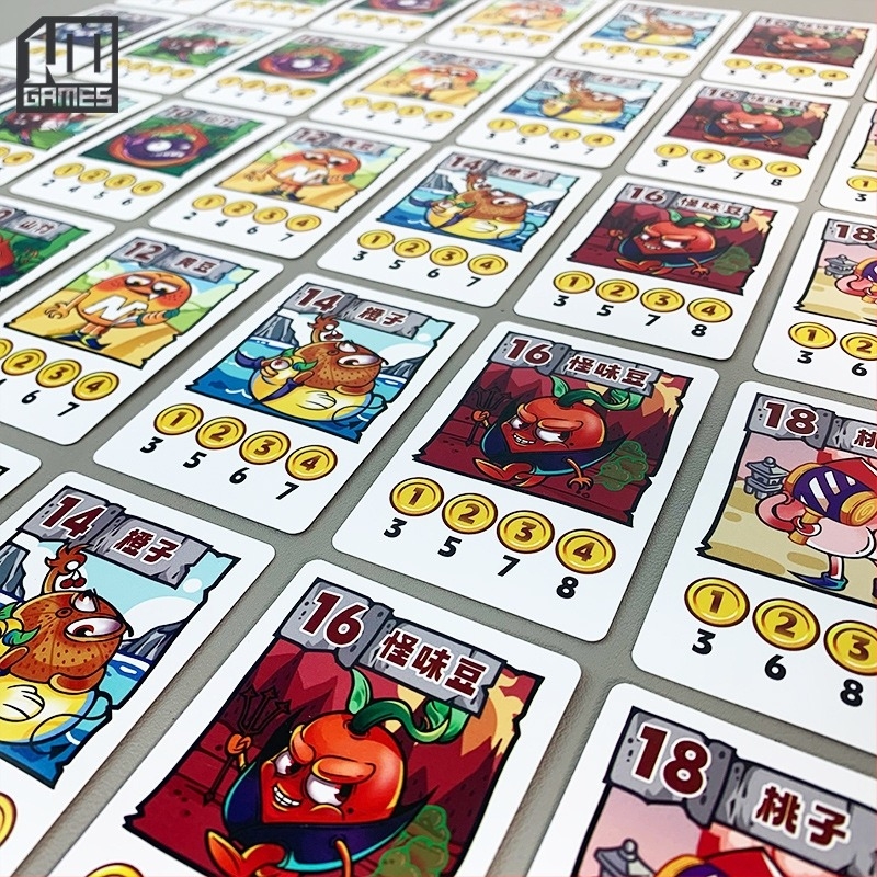 Kartično društveno igranje s temom graha i financijskim upravljanjem, multiplayer obiteljska zabava; papirnati dijelovi, pakiranje u vrećici; za 14+, potiče intelektualni razvoj i ručne vještine