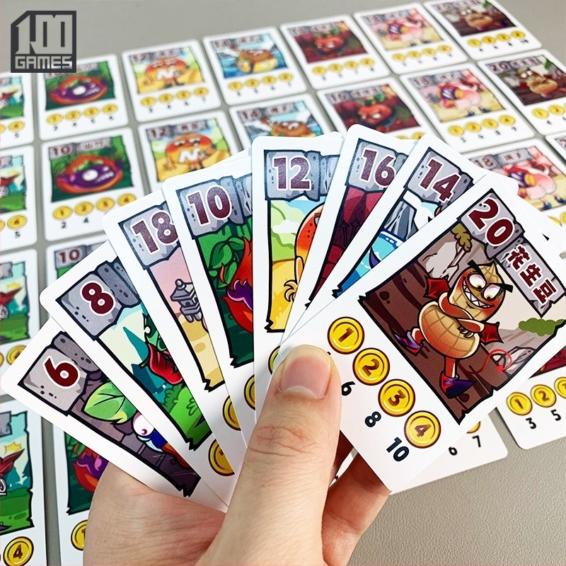 Kartično društveno igranje s temom graha i financijskim upravljanjem, multiplayer obiteljska zabava; papirnati dijelovi, pakiranje u vrećici; za 14+, potiče intelektualni razvoj i ručne vještine