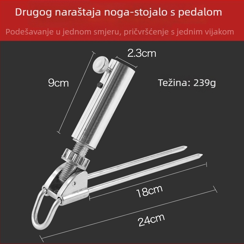 Držač za štap za pecanje na tlu, baza od aluminijske legure, nije sklopiv, nije okretan