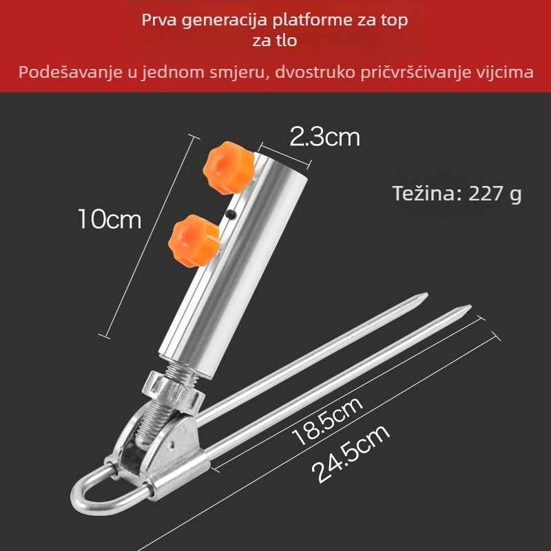 Držač za štap za pecanje na tlu, baza od aluminijske legure, nije sklopiv, nije okretan