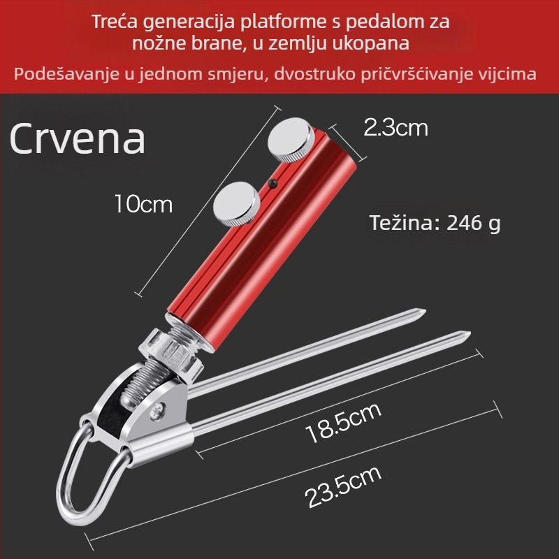 Držač za štap za pecanje na tlu, baza od aluminijske legure, nije sklopiv, nije okretan
