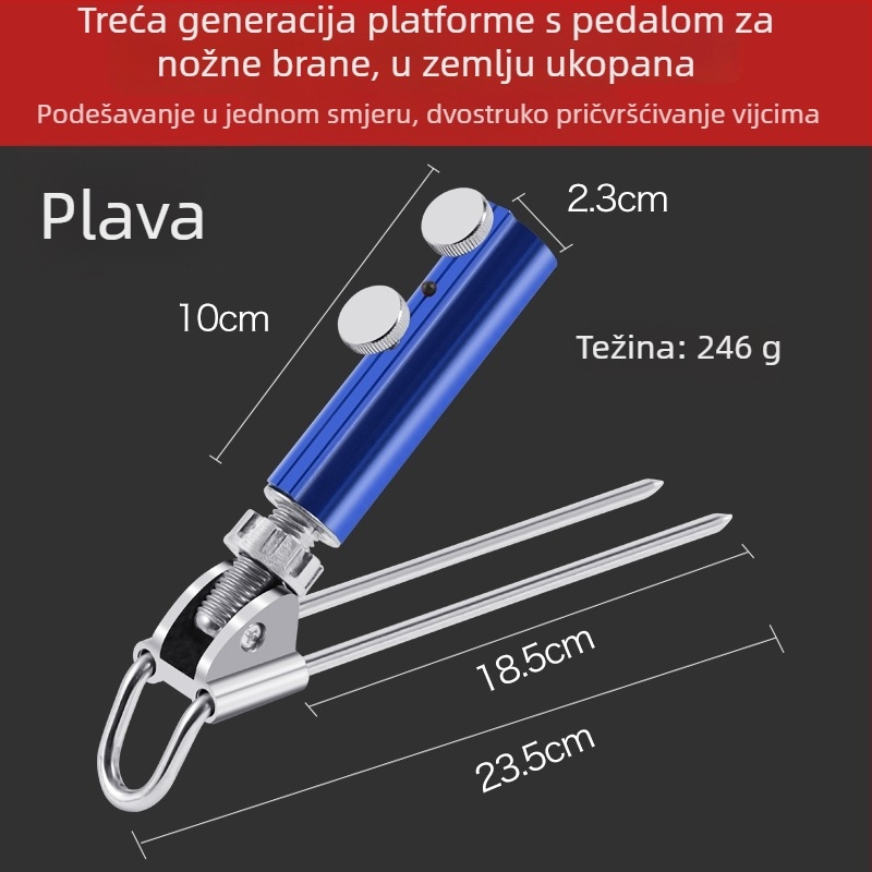 Držač za štap za pecanje na tlu, baza od aluminijske legure, nije sklopiv, nije okretan